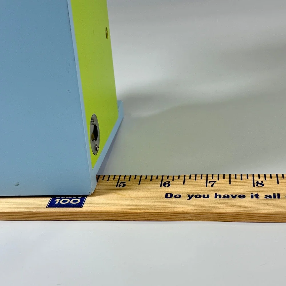 Wood Blue & Green Transportation Peg Holder Wall Shelf 12